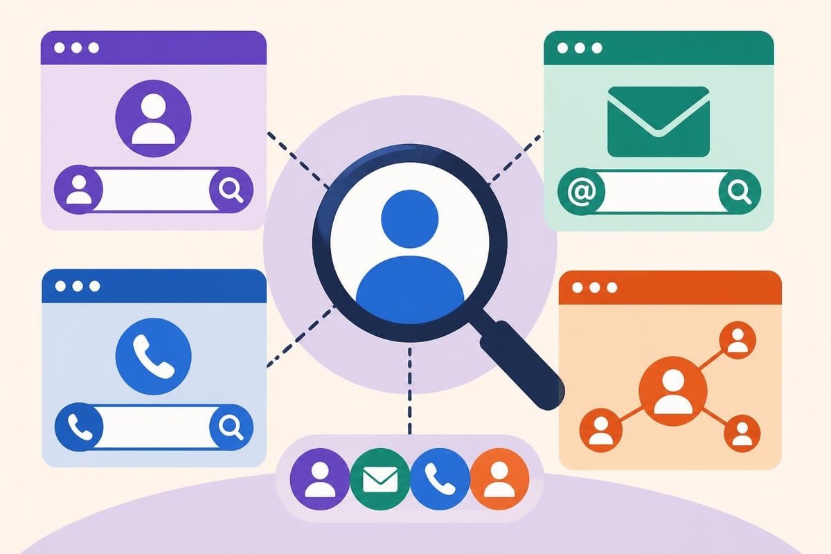 Social media account search methods