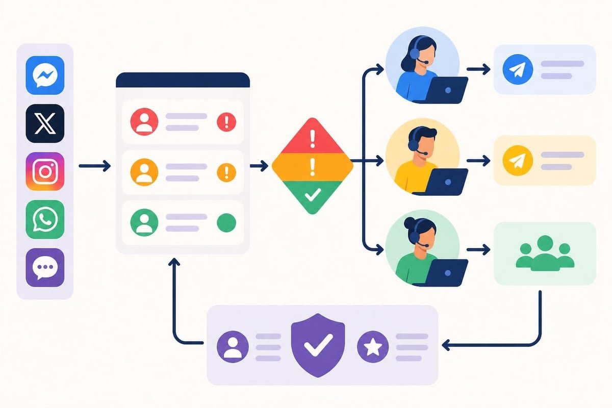 Social customer service workflow diagram